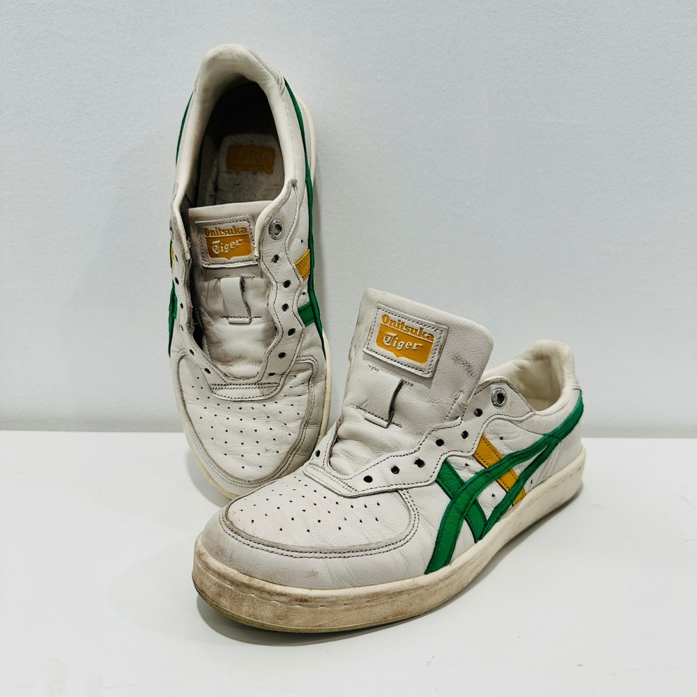 Onitsuka Tiger GSM White Green Yellow Leather Sneakers 1183A803 Women 5.5 Mens 4